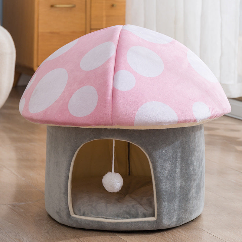 Maison champignon pour chat - cachette pour chat champignon
