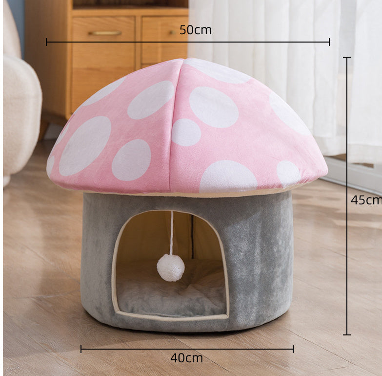 Maison champignon pour chat - cachette pour chat champignon