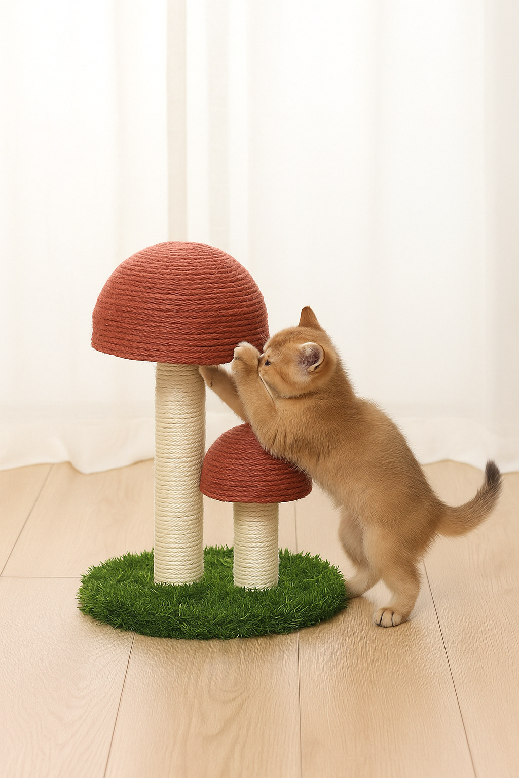 Arbre à chat en forme de champignon