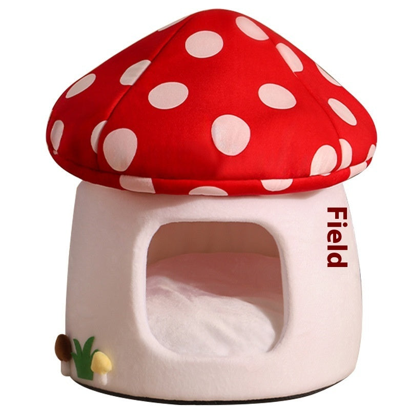 Maison champignon rouge pour chat – cachette champignon pour chat