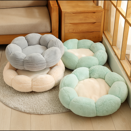 coussin chat forme fleur