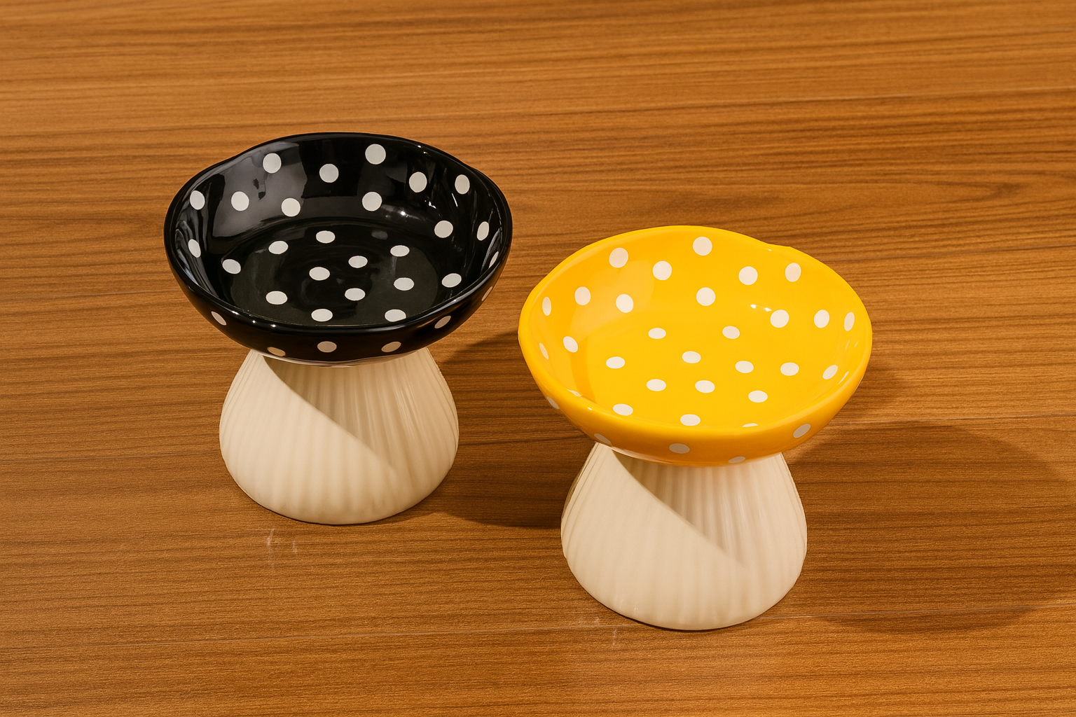 Gamelle surélevée champignon en céramique – 3 couleurs