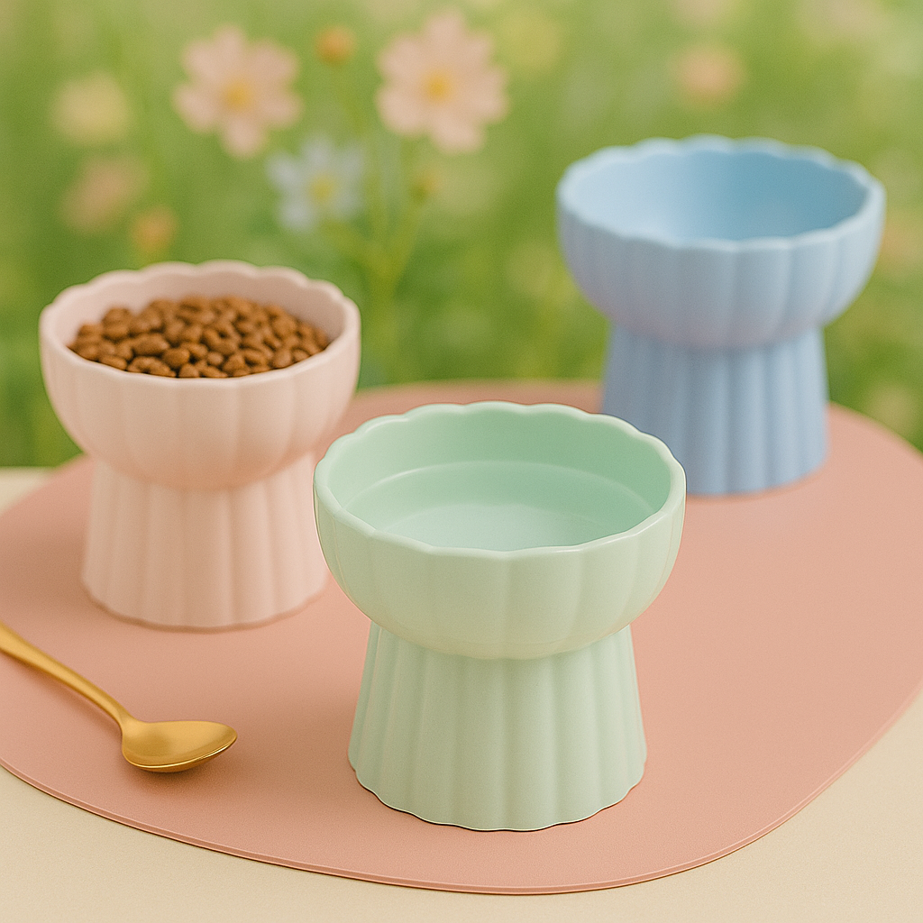 gamelle surélevée pour chat couleur pastel
