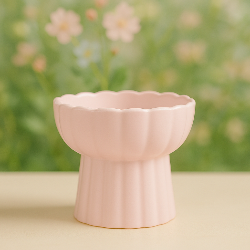 gamelle surélevée pour chat couleur pastel rose