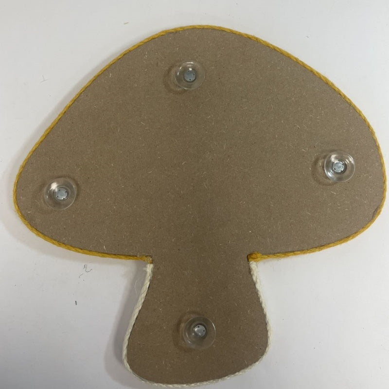 Griffoir chat en forme de champignon jaune