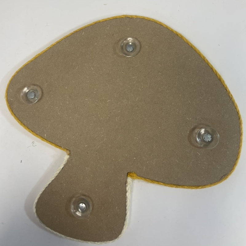 Griffoir chat en forme de champignon jaune