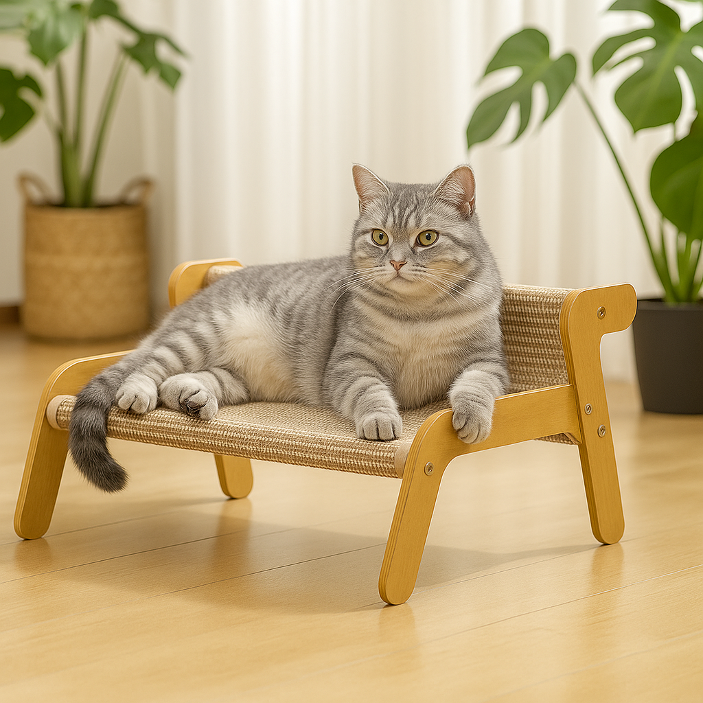 Hamac griffoir pour chat - scandinave en sisal naturel