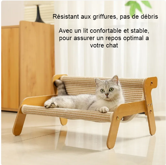 Hamac griffoir pour chat - scandinave en sisal naturel