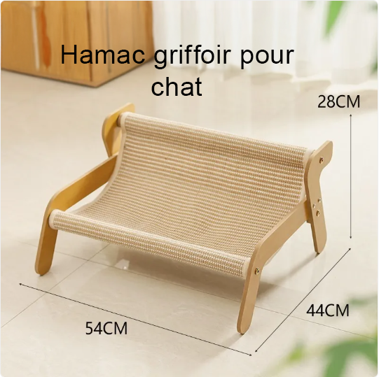 Hamac griffoir pour chat - scandinave en sisal naturel